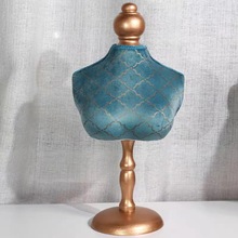 烫金时尚复古孔雀蓝烫金人像首饰架欧式风展示架人像脖子项链收纳