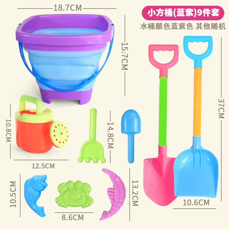 Set de 9 piezas de barril plegable azul-púrpura