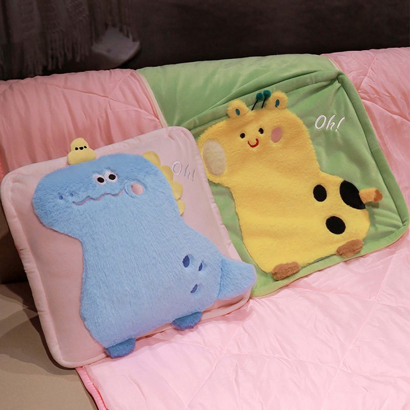 Dual-purpose colcha almohada pequeña manta de oficina siesta de aire acondicionado plegable coche cojín de coche