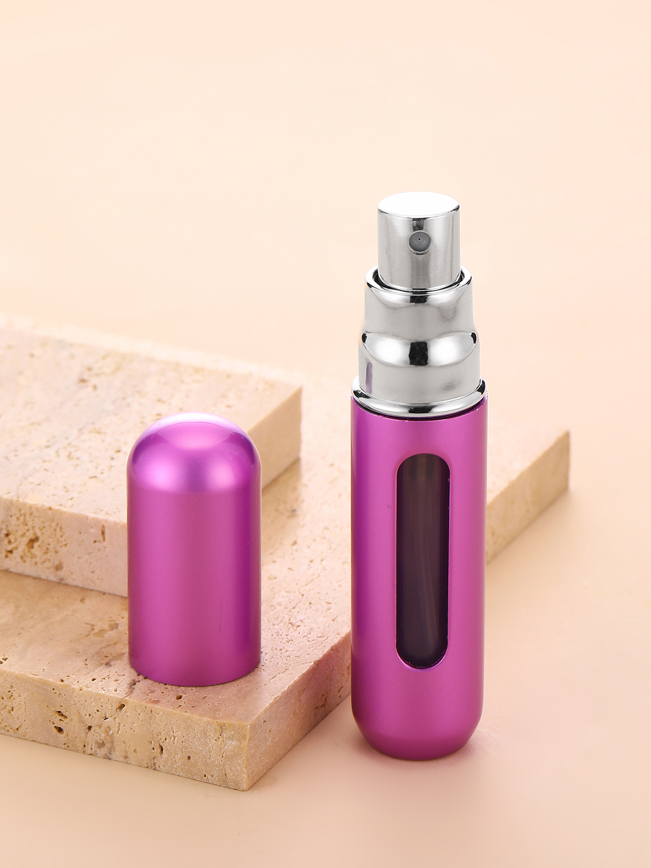 Botella de perfume recargable de 5 ml con base de color macarrón, botella de spray portátil de aluminio, botella reciclable para muestras líquidas image 18