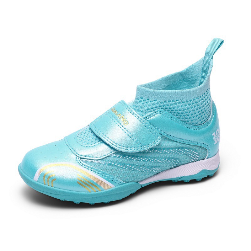 Zapatillas de Fútbol de Caña Alta para Niños TF, Suela de Caucho y Malla, Transpirable, para Césped Artificial