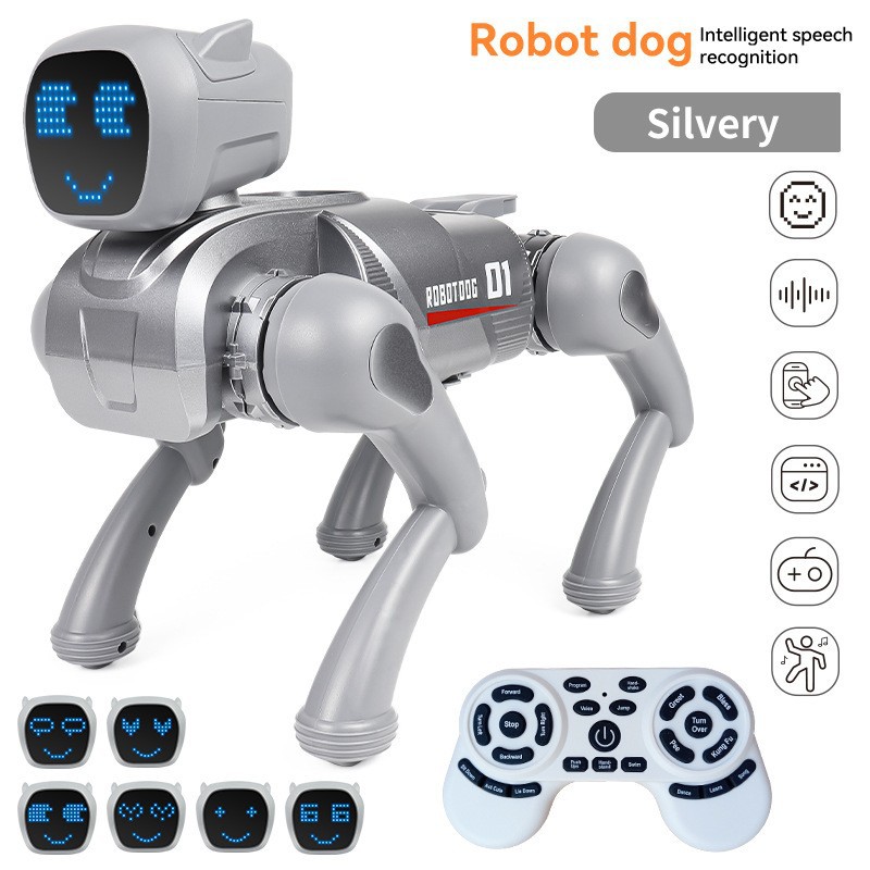 Niños AI inteligente robot perro juguete puzzle regalo de cumpleaños acompañante robot educación de control remoto programación perro mecánico