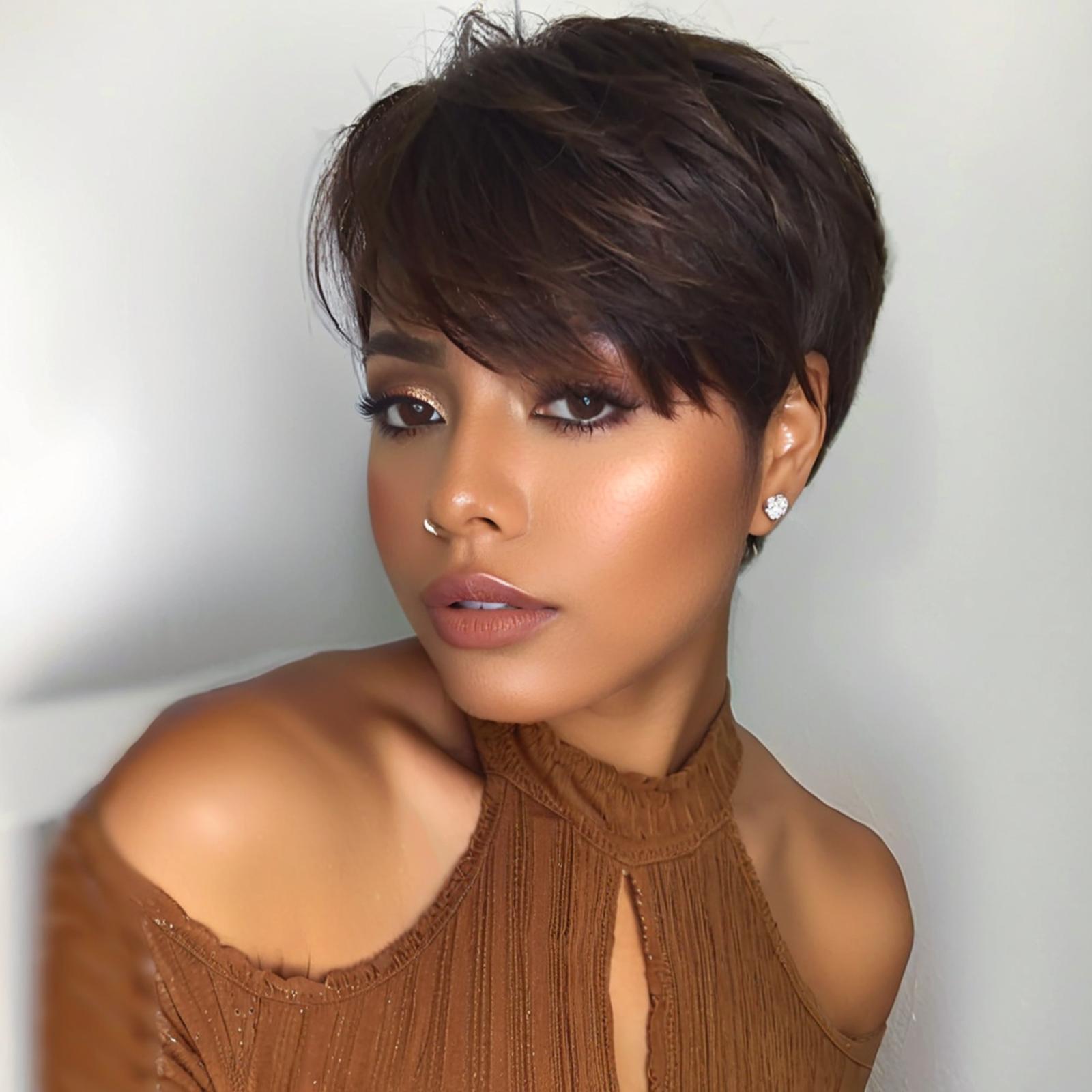 Fabricantes al por mayor Europa y América comercio exterior mujeres moda fibra química de cabello corto de alta temperatura temperamento de seda peluca suministro al por mayor estable