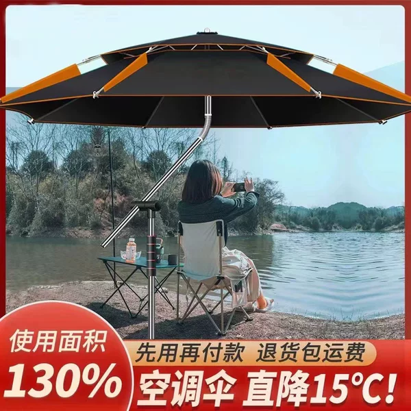 Fishing Umbrella, Universal Large Fishing Umbrella 2024, Black Coating, Sun Protection, Windproof, Rainproof, Outdoor Fishing Special, Seamless Adhesive