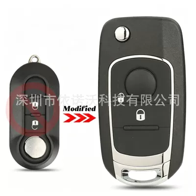 Suitable for 2/3 button Fiat 500 Panda modified folding car key remote control shell SIP22 blank key (Car Keys) - 2-keys