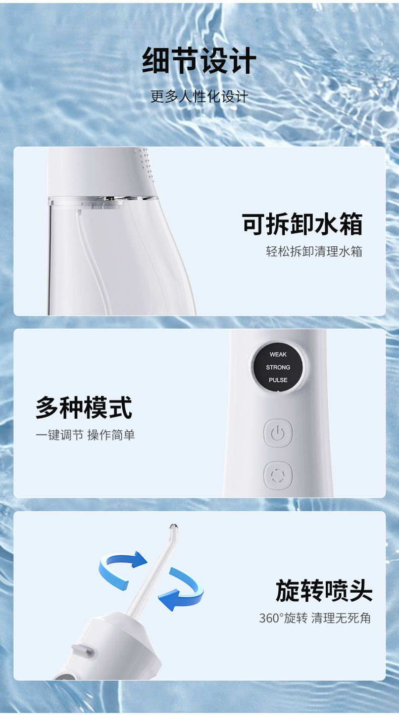 USB Rechargeable Portable Oral Irrigator Set Home Travel Oral Cleaning Tool Electric Water Flosser