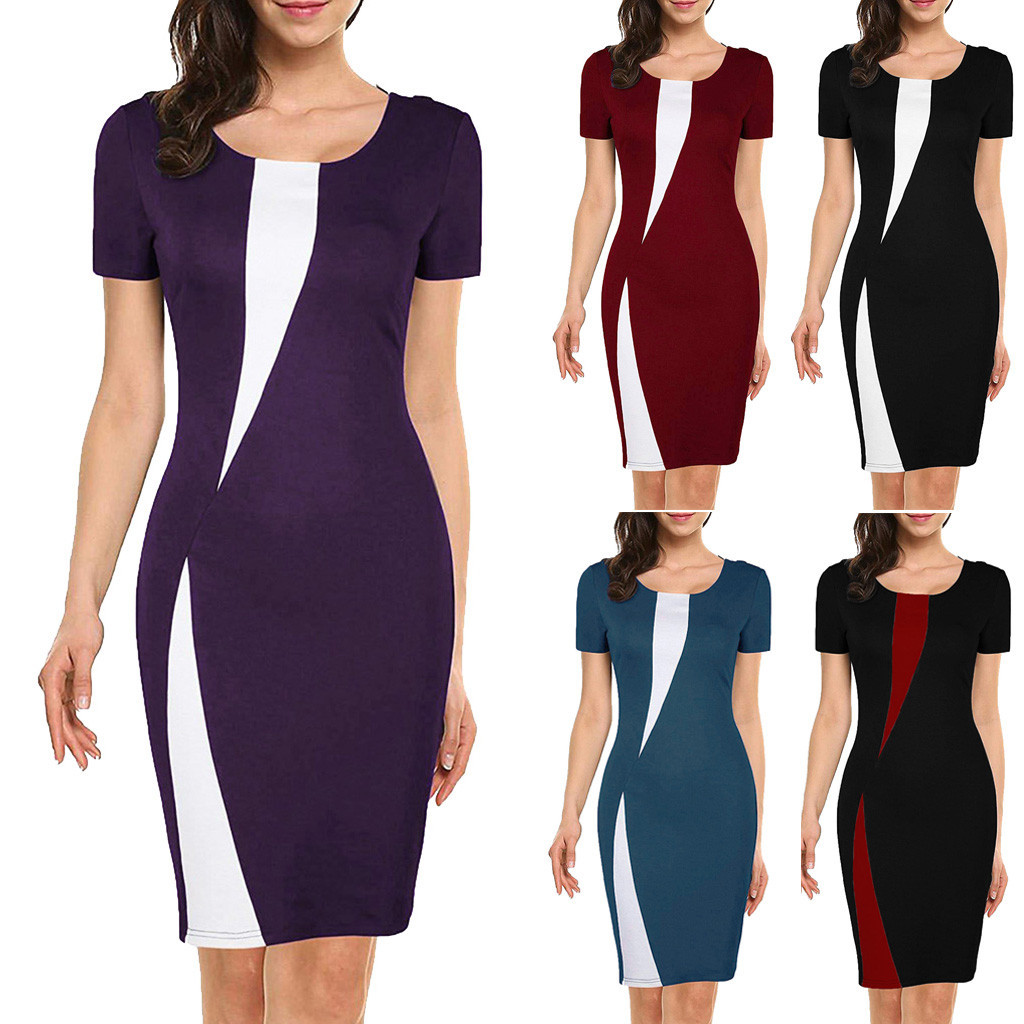 Fashion Summer Stretch Slim Pencil Skirt Sexy Ladies Tight Dress Women Casual Party Party Dress