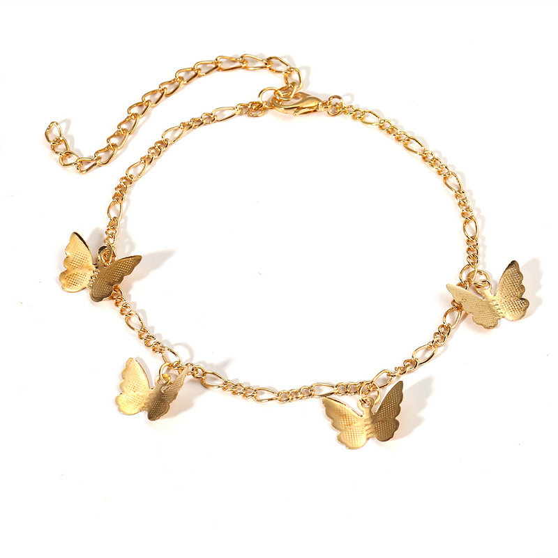simple butterfly multilayer anklet threepiece setpicture3