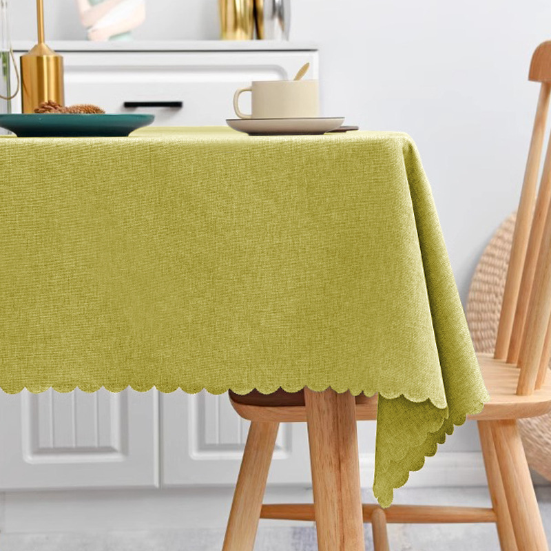 Simple y de alta calidad sensación impermeable, aceite a prueba de quemaduras, tela de mesa sin lavado, tela de mesa de té ondulada rectangular