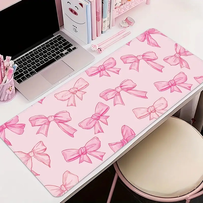 Korean and Japanese style pink bow table mat, diatomite dirt-resistant non-slip keyboard and mouse pad, home study table mat, in stock