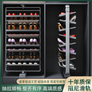 Rotating shoe rack 360 degree multifunctional hardware accessories turning rack aluminum alloy shoe cabinet multi-layer net red shoe rack cabinet