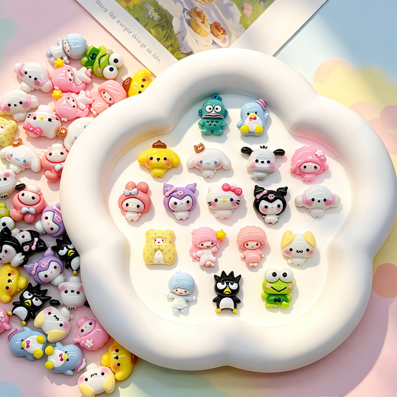 High-Quality Cartoon Mini Sanrio Kuromi My Melody Resin Nail Art Earrings Slime Accessories High-Quality Cartoon Mini Sanrio Kuromi My Melody Resin Nail Art Earrings Slime Accessories