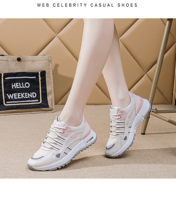 Women's Lady Tennis Shoes Leather Shoes Athletic Shoes Sneakers Mesh Durable Easy To Clean Lightweight Footgear_voghion.com