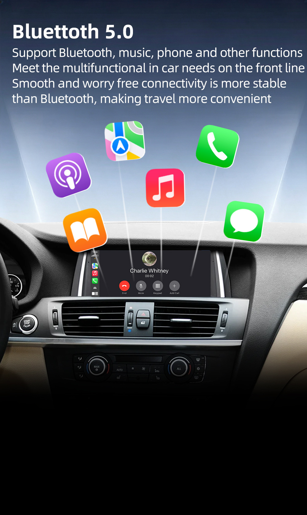 Car-Mounted Carplay Central Control Large Screen Suitable for Bmw X3 F25 X4 F26 2011-2017 Android Navigation