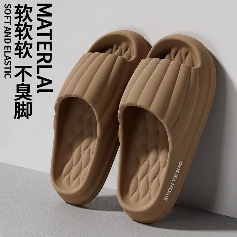 Тапочки женская летняя новая крытая ванная комната нескользящая толстая подошва удобная пара наступайте на фекалии тапочки мужское лето