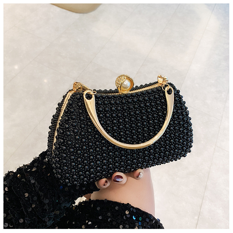 New pearl lady's handbag, banquet dress crossbody bag, elegant socialite dinner bag, high-end underarm bag wholesale undefined