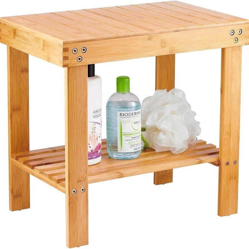 Household Bamboo Bathroom Bench, Solid Wood Bath Footstool, Storage Rack, Bathroom Towel Rack, Living Room Wooden Seat Stool Household Bamboo Bathroom Bench, Solid Wood Bath Footstool, Storage Rack, Bathroom Towel Rack, Living Room Wooden Seat Stool