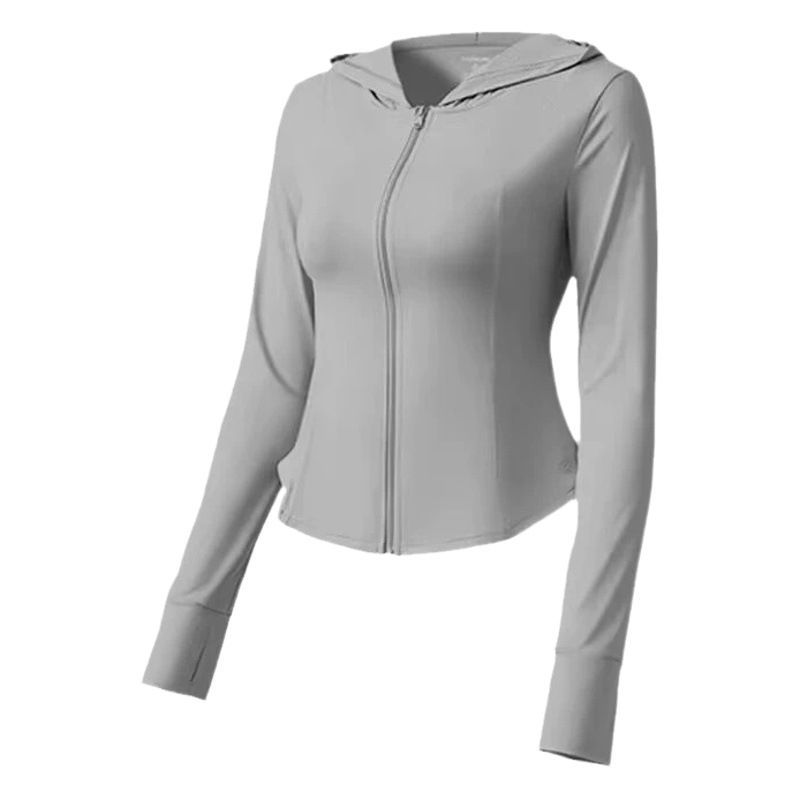Original Yarn Sun Protection Clothing, Same Style Sun Protection Clothing, Slim Hooded Women's Summer Ice Silk Anti-Uv Skin Clothing for Women