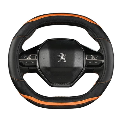 Wheel Cover Modified Interior – Steering wheel cover - double-d-type-b-black-orange-34cm