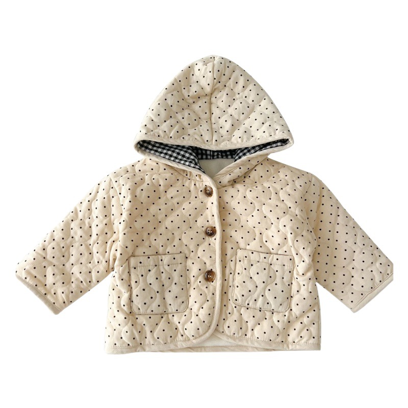 INS chaqueta acolchada de algodón para niños 2023 Invierno infantil bebé punto PANA acolchada chaqueta acolchada con capucha abrigo de algodón acolchado