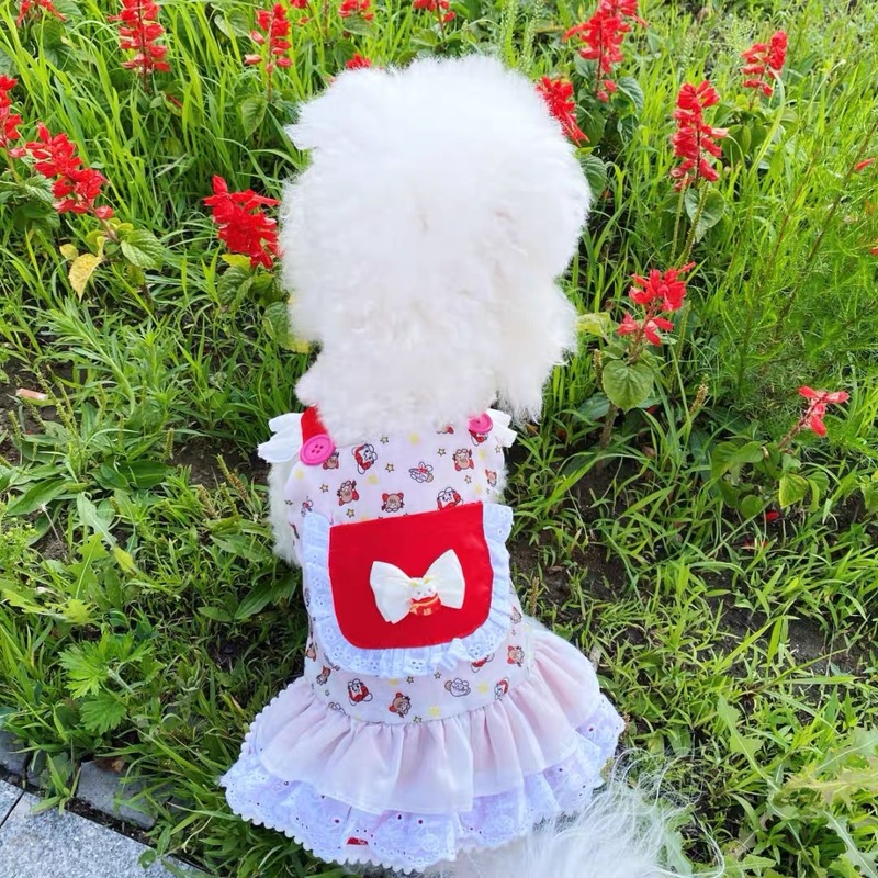 春夏犬薄い小さなミルクティーカップ猫プリンセスドレス犬テディビションテディ夏服子犬服|undefined