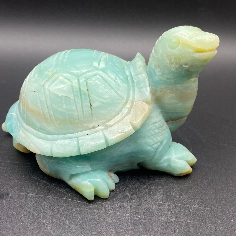 天然亚马逊乌龟雕刻件桌面摆件手工雕刻件装饰水晶摆件直 图 2