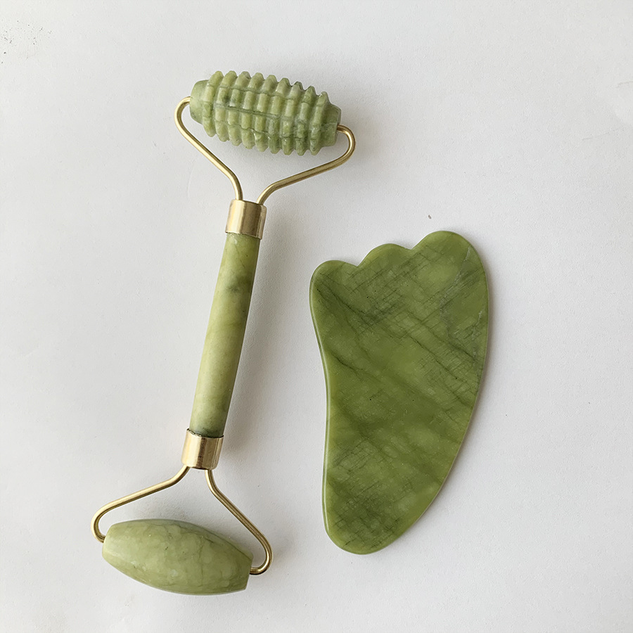 Venta directa de fábrica contenedor americano verde doble espina cuerno raspador verde rodillo de jade de doble cabeza contenedor de jade