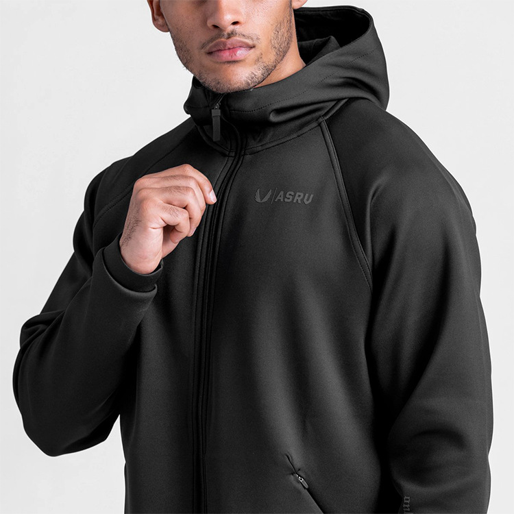 Men's Hoodie Zip Up Sports Jacket Loose Solid Colour Spring Autumn_voghion.com