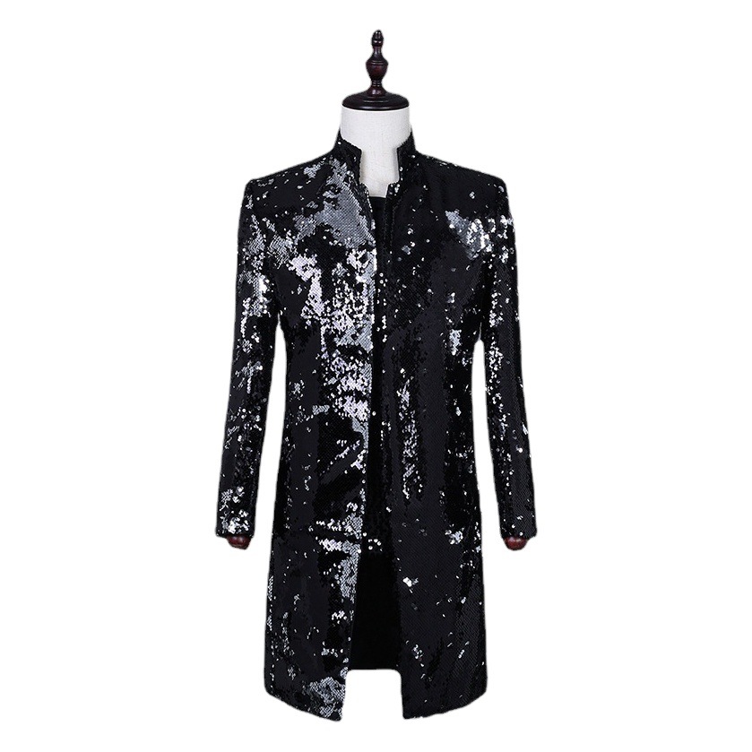 Hombres multi-color de terciopelo con lentejuelas de color cambiante chaqueta de traje casual Comercio exterior novio vestido de novia banquete ropa de escenario