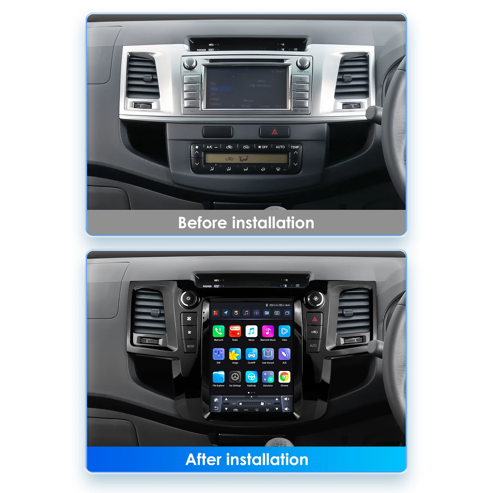 9.7 дюйма, подходит для Toyota Fortuner 2005–2014, вертикальный экран, Android большая экранная автомобильная навигация GPS