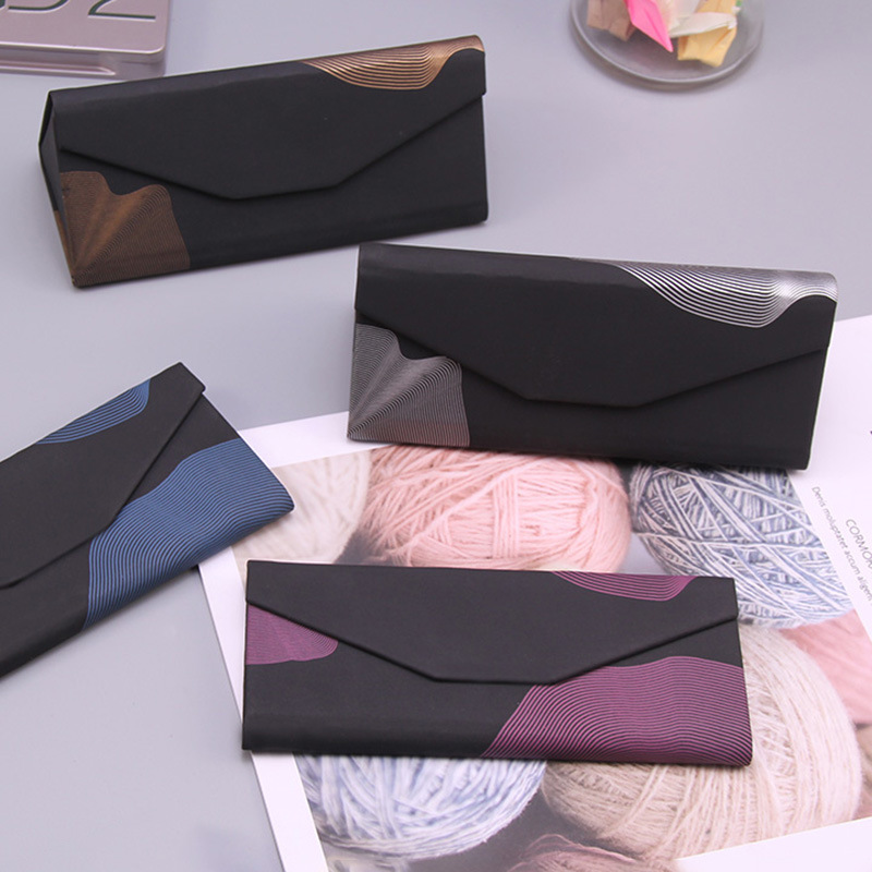 Supply annual round triangle Folding sunglasses box unisex portable anti-pressure artistic glasses box sunglasses box
