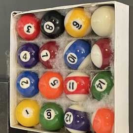 批发儿童台球子三种尺寸迷你小球家用桌球水晶球16彩台球黑8球