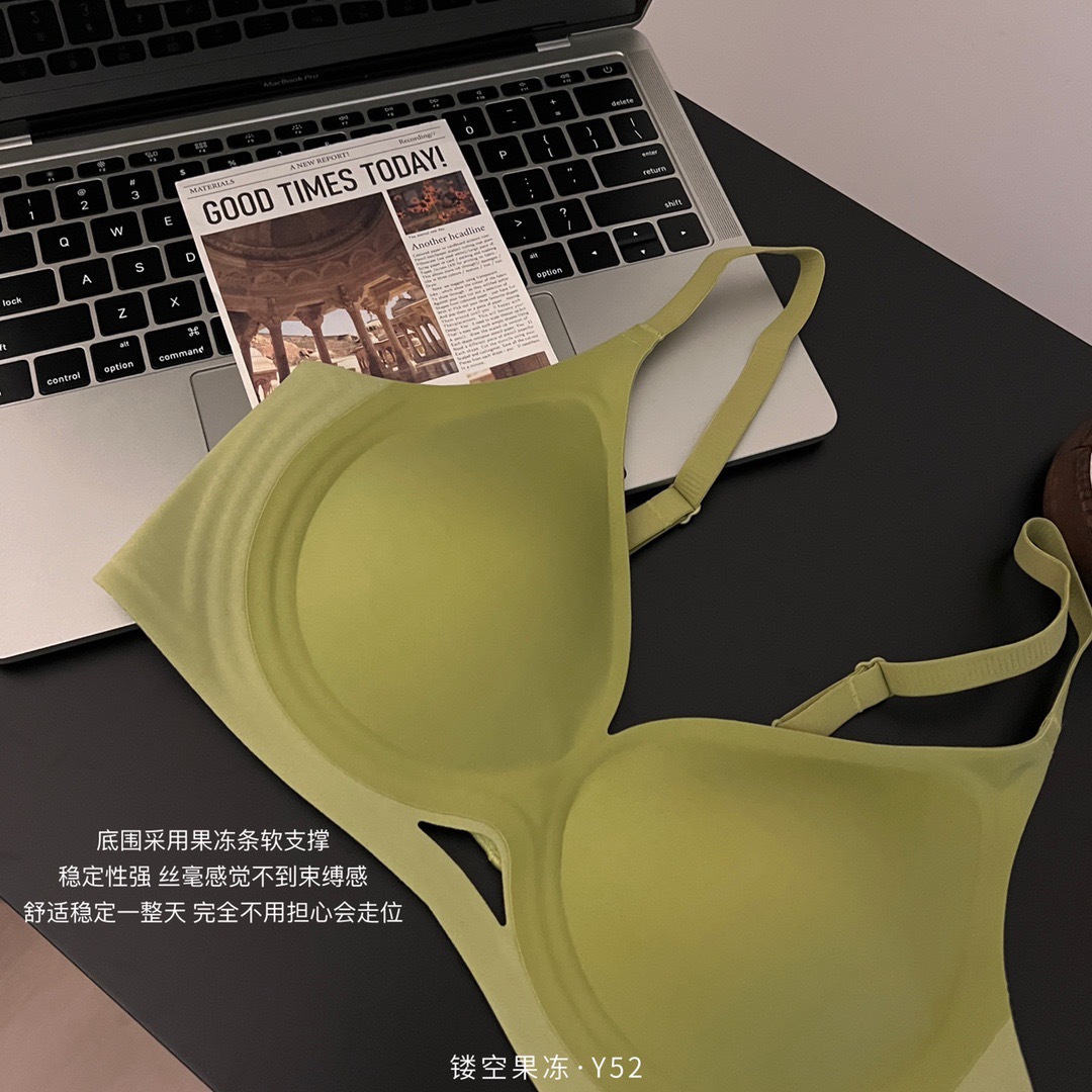 Negro tecnología rodamiento y apoyo una Copa ropa interior suave apoyo verano hueco fino sin fisuras pequeño pecho push up Sujetador deportivo