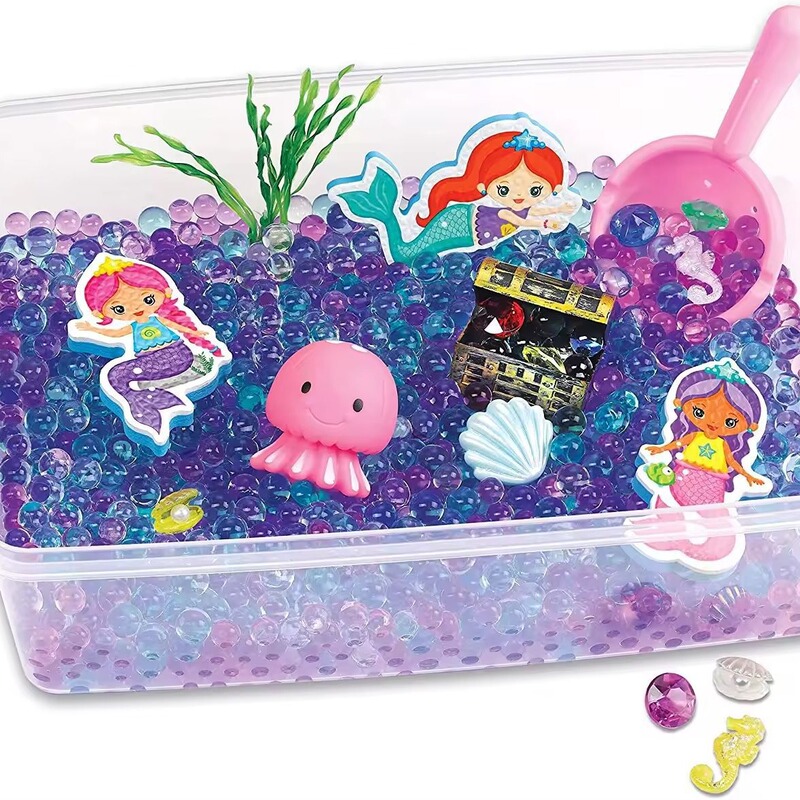 Perfect Kraft New Children's Water Mermaid Sensory Trash Can Theme Park Marine Animal Water Drop Water Beads Di