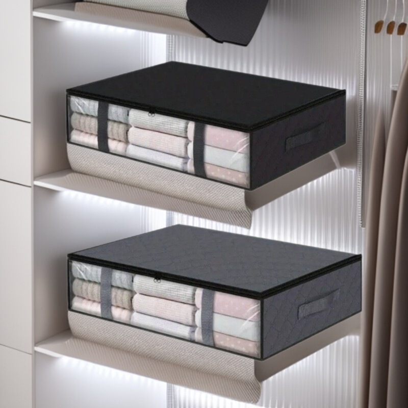 Cross-Border Amazon Large Non-Woven Bag for Home Organization, Flat Storage Box, Foldable Clothes and Quilt Storage Bag