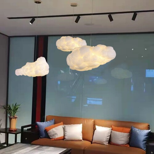Nordic Minimalist Floating Cloud Lamp Cafe Restaurant Shop Decoration Grey Cloud Chandelier Personality Creative White Cloud Lamp