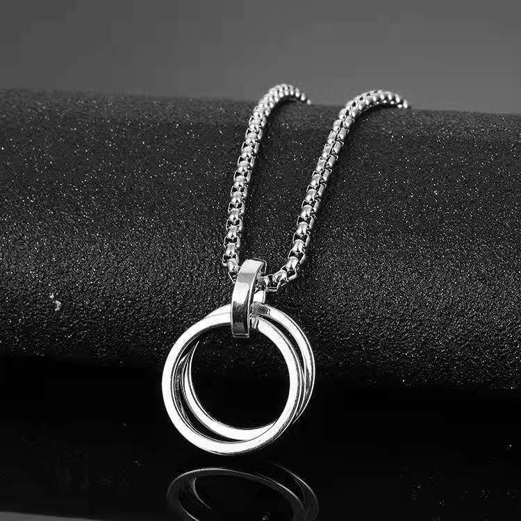 Titanium steel necklace men's European and American sweater chain women's autumn and winter sweater necklace hip-hop pendant hip-hop necklace women's all-match