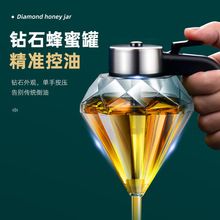 德国装蜂蜜瓶蜂蜜罐专用玻璃瓶分装挤压按压式滴漏瓶子高级蜜糖壶