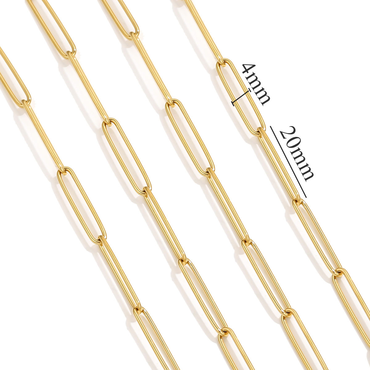 Acero inoxidable PVD chapado en oro oro cadena de cadena cruzada súper larga collar de bricolaje pulsera accesorios de joyería cadena al por mayor