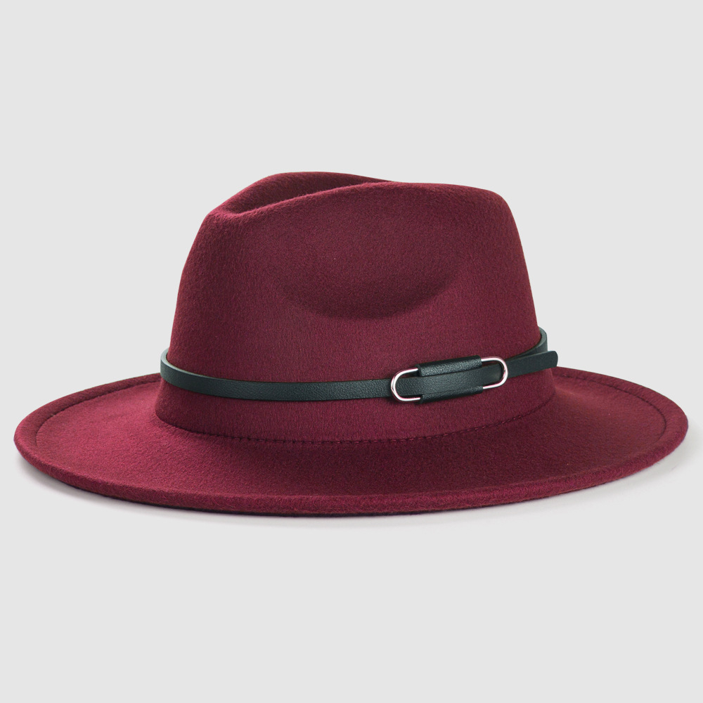 Unisex Gender Cross-border Exclusively Retro Woolen Hats For Belt Accessories Felt Hat Simple Big Brim Jazz Hat