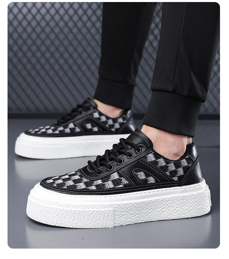 Giày thể thao đế dày nam kiểu mới, giày sneaker đơn giản tăng chiều cao, gót 3-5 cm — GX2519 màu trắng, GX2519 màu đen chi tiết 18