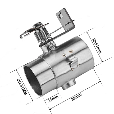 Motorcycle exhaust pipe modification, mechanical valve, exhaust modification controller 51 universal high-temperature resistant (Exhaust pipe) - a-extended-mechanical-valve-with-a-51mm-diameter