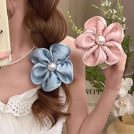 Perlen Rosen Haargummi Blumen Elastisch Für Damen Ins Stil_voghion.com