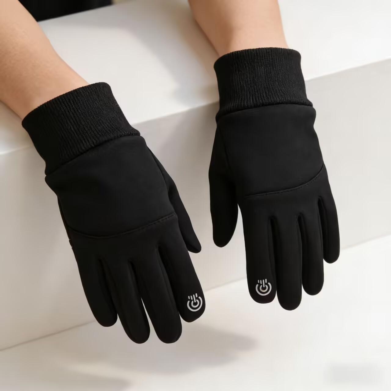 New Outdoor Autumn and Winter Thickened and Fleece-Lined Touch Screen Cycling Gloves, Warm, Windproof, Anti-Slip, Waterproof, and Suitable for Mountaineering