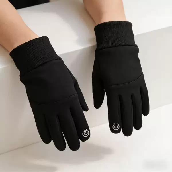 New Outdoor Autumn and Winter Thickened and Fleece-Lined Touch Screen Cycling Gloves, Warm, Windproof, Anti-Slip, Waterproof, and Suitable for Mountaineering