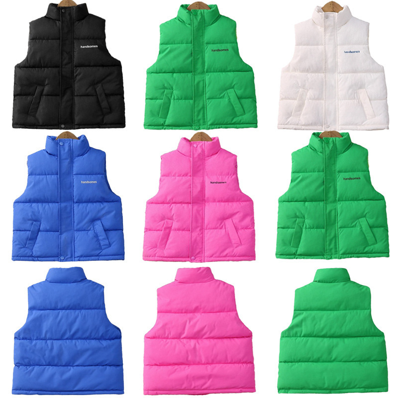 2025 nuevo chaleco de algodón de pluma infantil primavera, otoño y invierno para las niñas engrosar el chaleco caliente de cuello para los niños