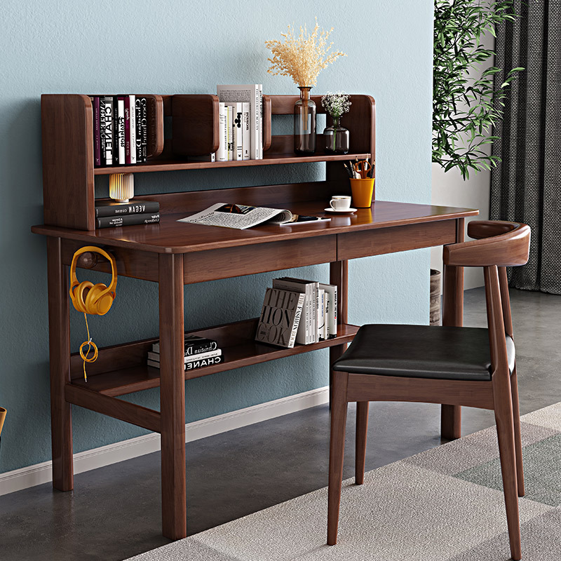 Escritorio de madera maciza estantería combinación moderna minimalista escritorio del hogar Escritorio de almacenamiento Escritorio de estudio del estudiante Escritorio de escritura