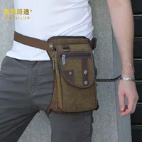 Retro canvas waist and leg hip bag, wear‑resistant water‑repellent, 10 inches, European style