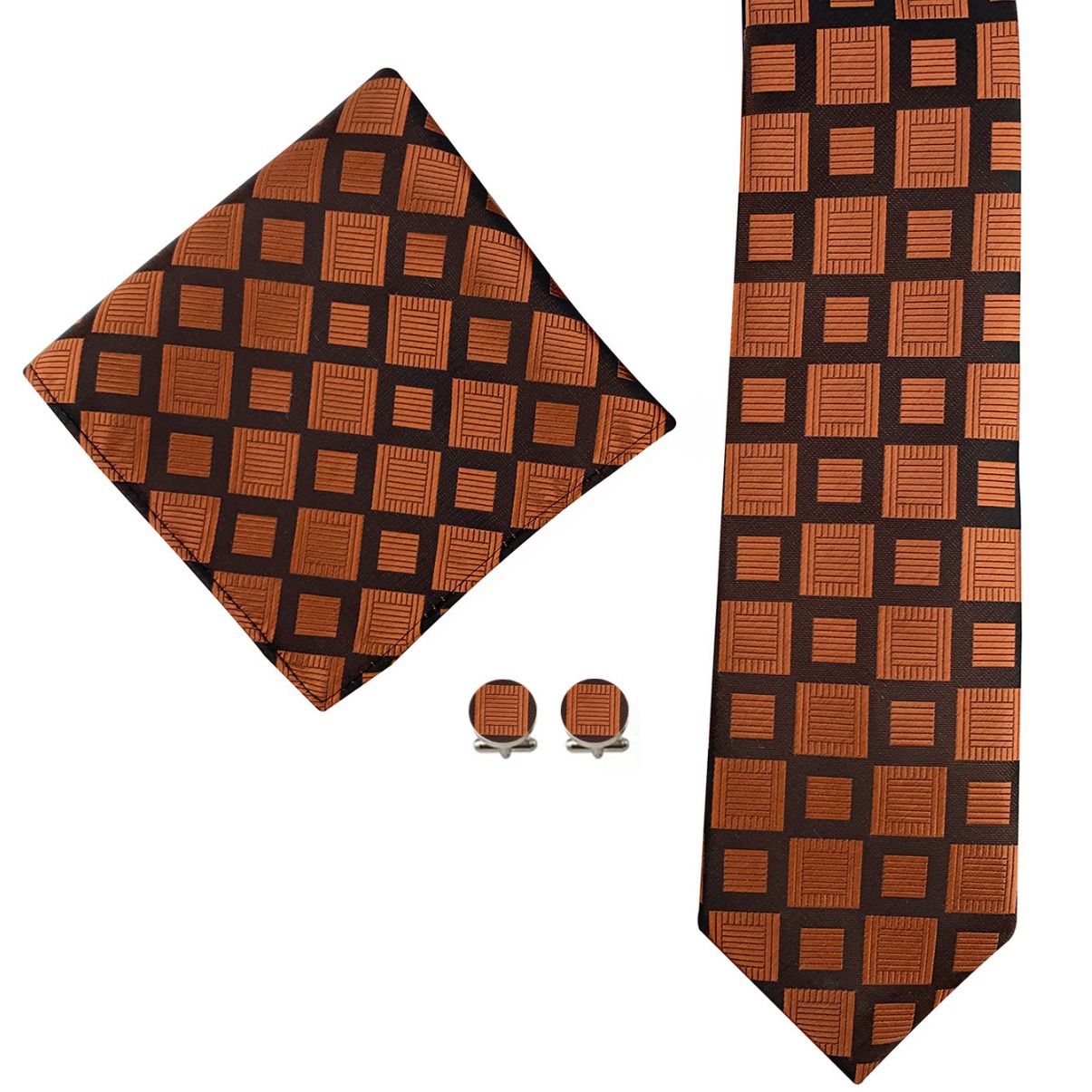 Formal Men's Tie Pocket Square And Cufflinks Three-piece Set_voghion.com