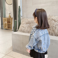 2023 Spring and Autumn New Girls Denim Jacket Children's Clothing Korean Style Trendy Baby Girl Western Style Fashion Denim Jacket Trendy
